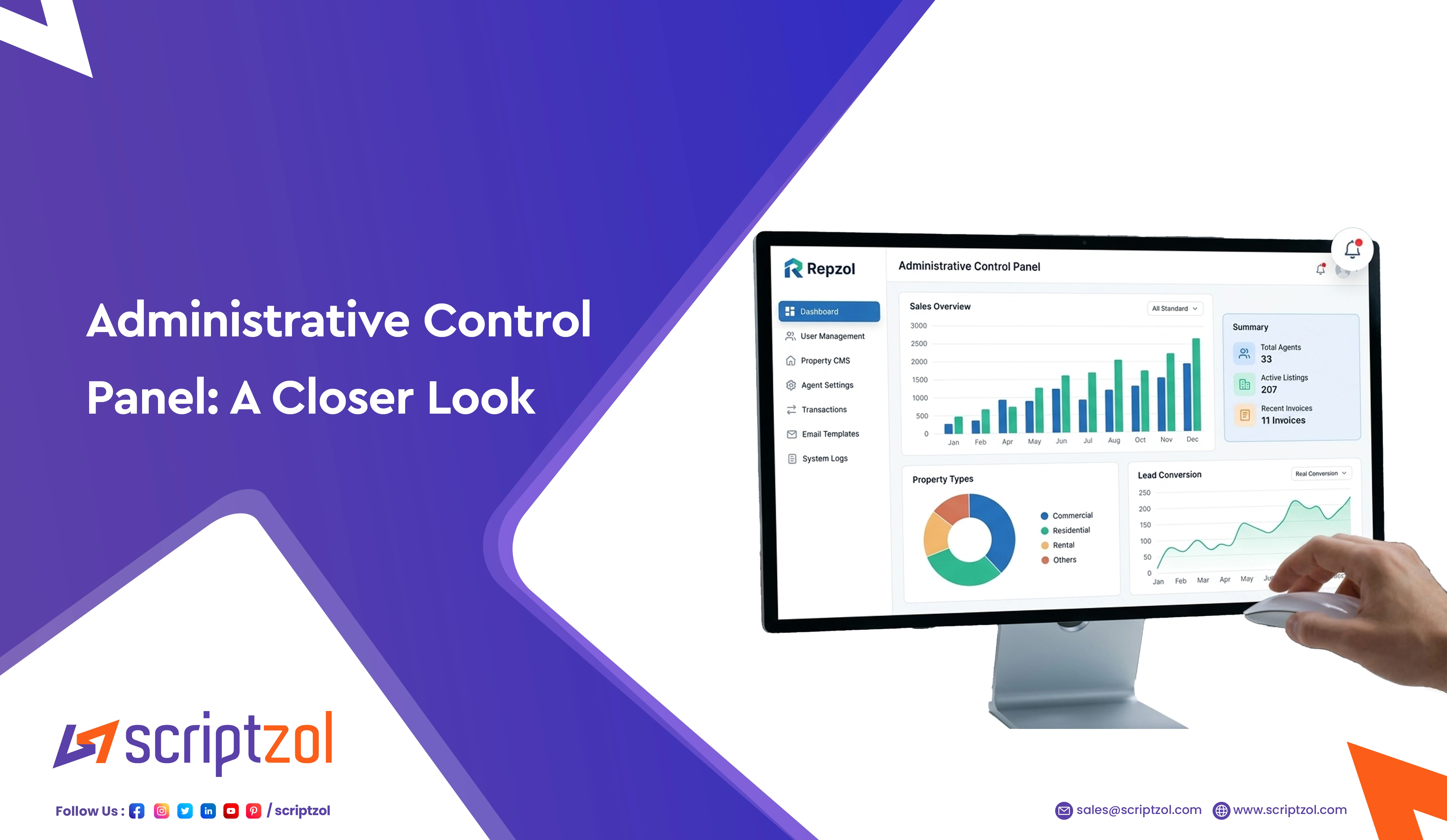 Repzol admin dashboard control panel