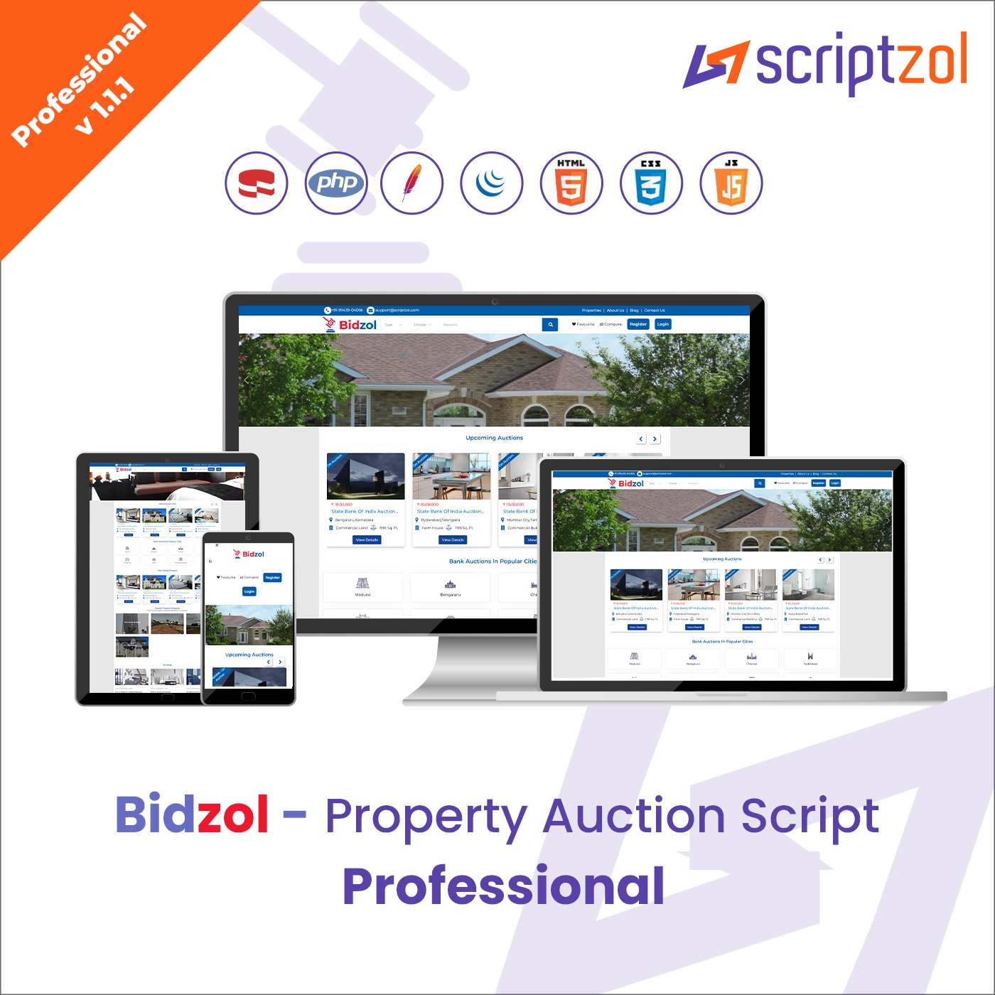 Bidzol - Property Online Auction Script Professional