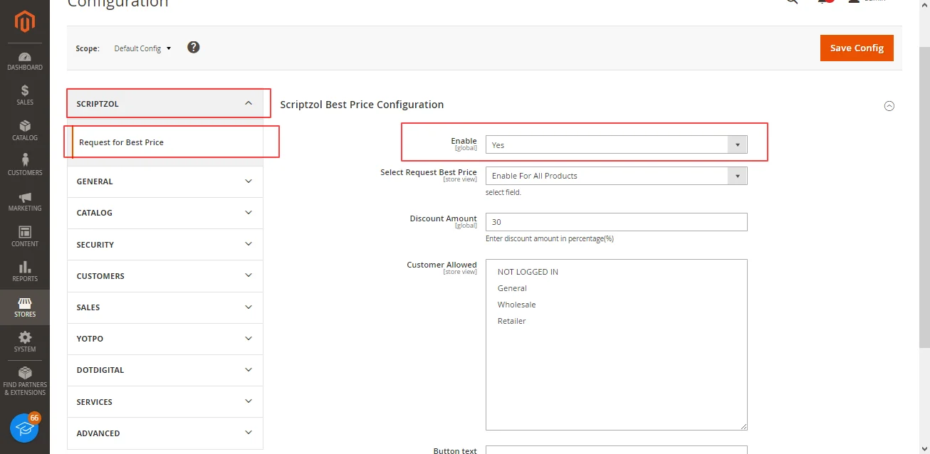 Magento 2 Best price General Configuration