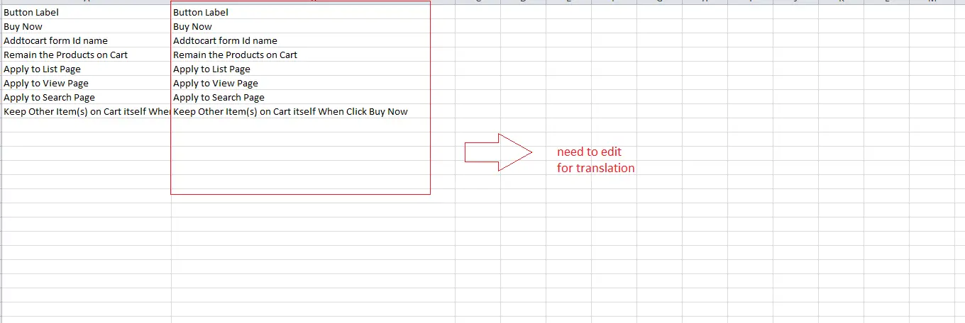 Magento 2 Buy Now Button Language File Edit Columns
