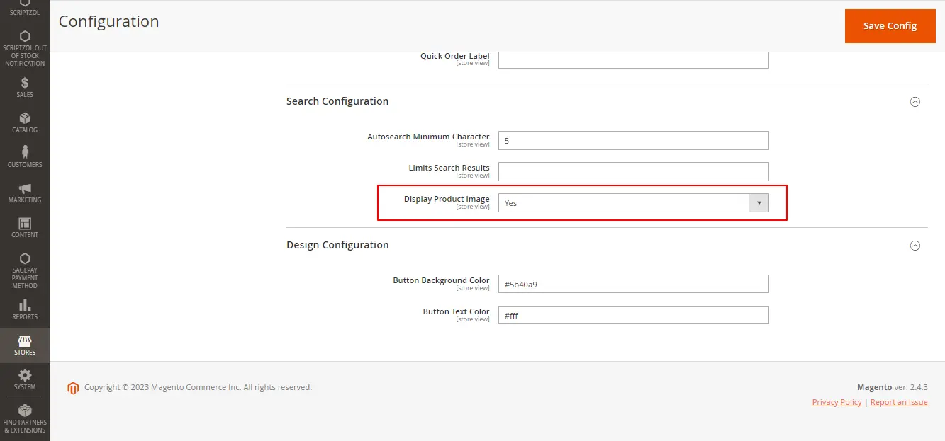 quickorder store toggle show image